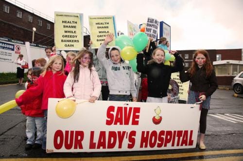 Over 200 take part in protest over Crumlin Hospital Cuts