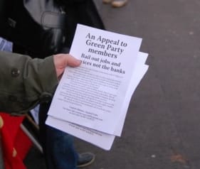 Demonstration at the Green Party Conference