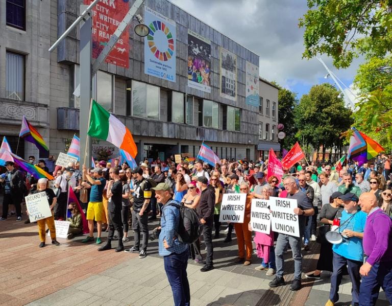 Cork Stops Library Harassers With Strong Counter-Demonstration