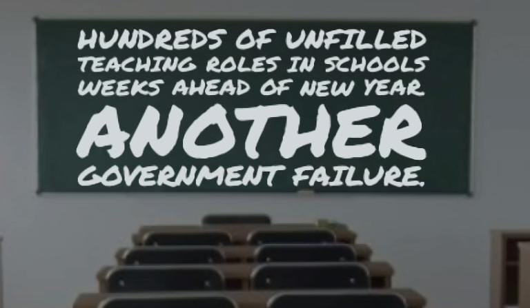 Hundreds Of Unfilled Teaching Roles: Another Government Failure