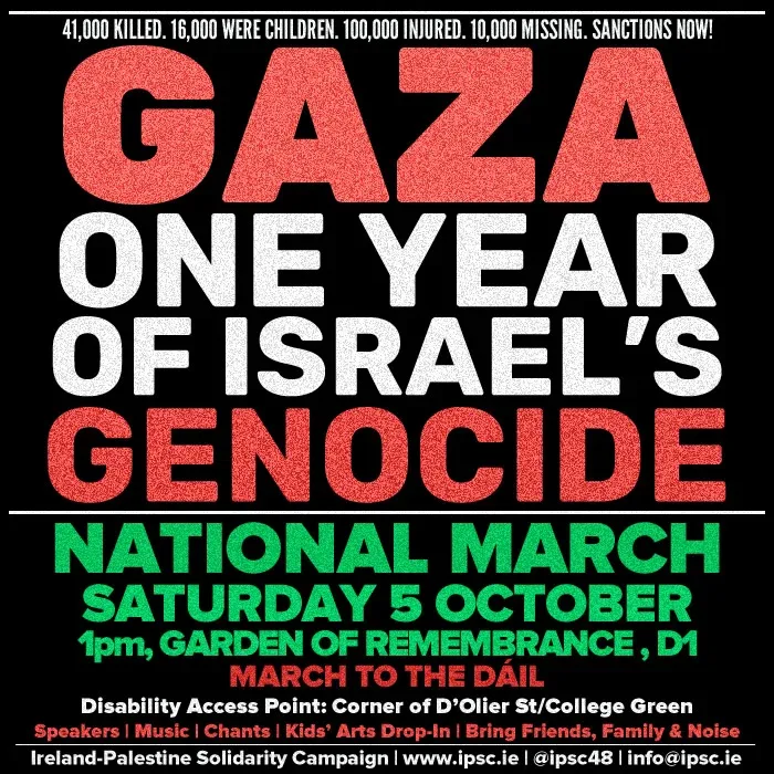 Join The People Before Profit Contingent On The National March For Palestine