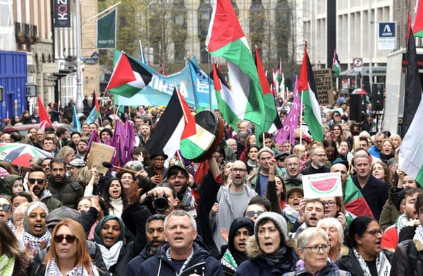 Richard Boyd Barrett at an Ireland Palestine Solidarity Campaign protest 2024. Photo credit Leah Farrell via Journal.ie