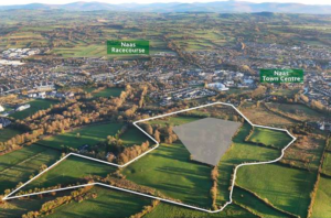 Aerial photo of land with planning permission in Naas Co Kildare