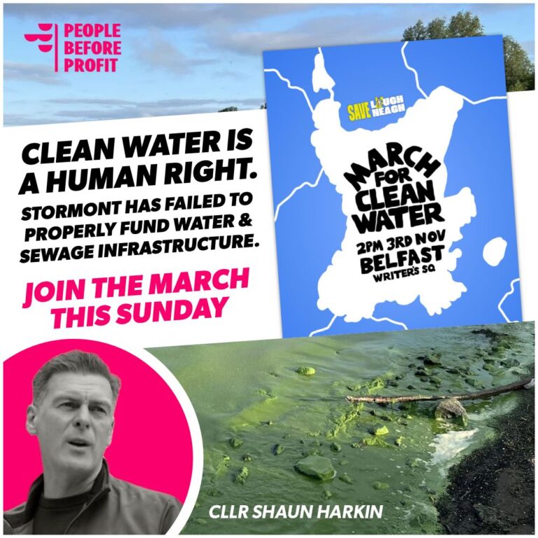 Cllr Shaun Harkin Says Clean Water is a Human Right; Join the March for Clean Water 2pm 3 Nov Belfast