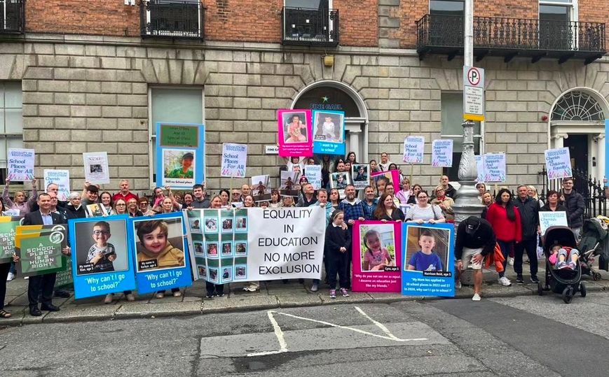 A protest of children and parents for Special Needs Education provision in September 2024. Supporters include Richard Boyd Barrett TD.