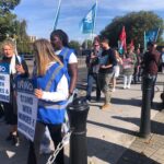 Health Workers Demonstrate at the HSE HQ in Dublin