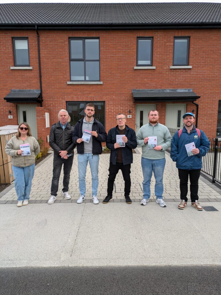 People Before Profit Activists campaigning in Swords with Ollie Power and Cllr Conor Reddy